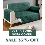 Ultrasonic Microfiber Quilted Sofa Cover Green Color