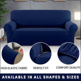 Blue Plain Fitted Lycra Sofa Covers Premium Quality All Sizes