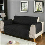 Quilted Cotton Sofa Cover - Runner Coat All Color & Sizes 1 Seater / Black