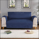 Quilted Cotton Sofa Cover - Runner Coat All Color & Sizes 1 Seater / Blue