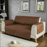 Quilted Cotton Sofa Cover - Runner Coat All Color & Sizes 1 Seater / Copper Brown
