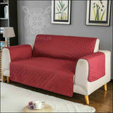 Quilted Cotton Sofa Cover - Runner Coat All Color & Sizes 1 Seater / Maroon