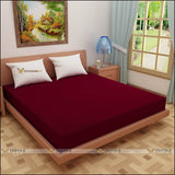 Terry Cotton Waterproof Mattress Protector - All Sizes Maroon