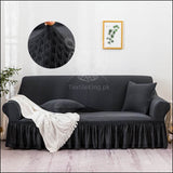 Turkish Stretchable Fitted Jacquard Sofa Cover - Dark Gray - All Sizes