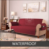 Waterproof Quilted Sofa Cover - All Colors & Sizes 1 Seater / Maroon