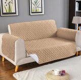 Ultrasonic Microfiber Quilted Sofa Cover Beige Color