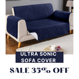Ultrasonic Microfiber Quilted Sofa Cover Blue Color