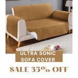 Ultrasonic Microfiber Quilted Sofa Cover Copper Brown Color
