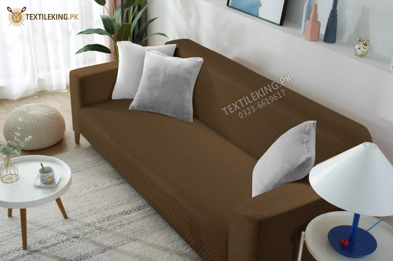 Terry Sofa Cover - Copper Brown Color