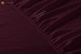 Terry Sofa Cover - Maroon Gray Color
