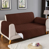 Ultrasonic Microfiber Quilted Sofa Cover Dark Brown Color