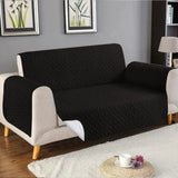 Ultrasonic Microfiber Quilted Sofa Cover Black Color