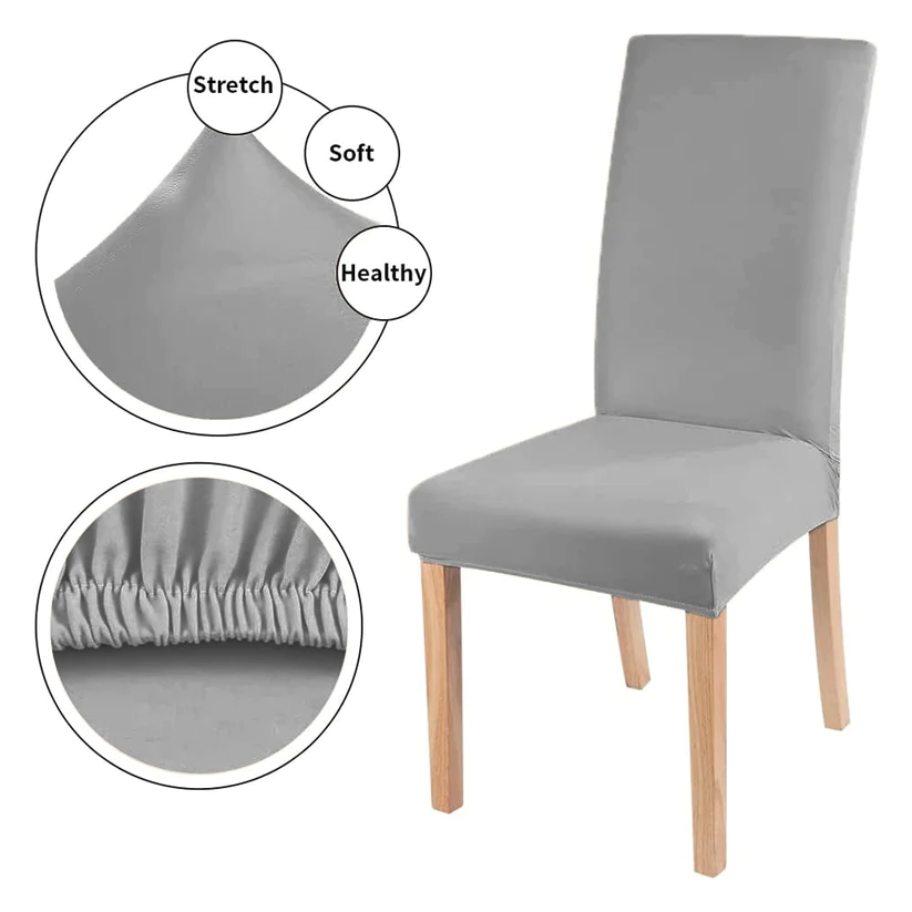 Fitted Chair Covers - Light Gray