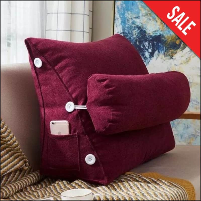 Adjustable Triangle Backrest Cushion/pillow - Maroon