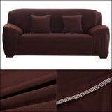 Dark Brown Plain Fitted Lycra Sofa Covers Premium Quality All Sizes