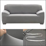 Gray Plain Fitted Lycra Sofa Covers Premium Quality All Sizes