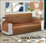 Jersey Quilted Sofa Coat Cover Copper Color - All Sizes