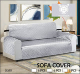 Jersey Quilted Sofa Coat Cover Gray Color - All Sizes