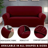 Maroon Plain Fitted Lycra Sofa Covers – Premium Quality – All Sizes