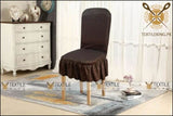 Micro Jercy Chair Covers For Dinning Room/Office All Colors Dark Brown