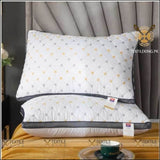 Premium Embroidered Bed Pillow With Filling - 1 Pair (Pack Of 2 Pillows)