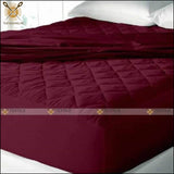 Quilted 100% Waterproof Mattress Protector - All Colors & Sizes King (72X78 Inches) / Maroon