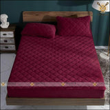 Quilted 100% Waterproof Mattress Protector - All Sizes - Maroon Color