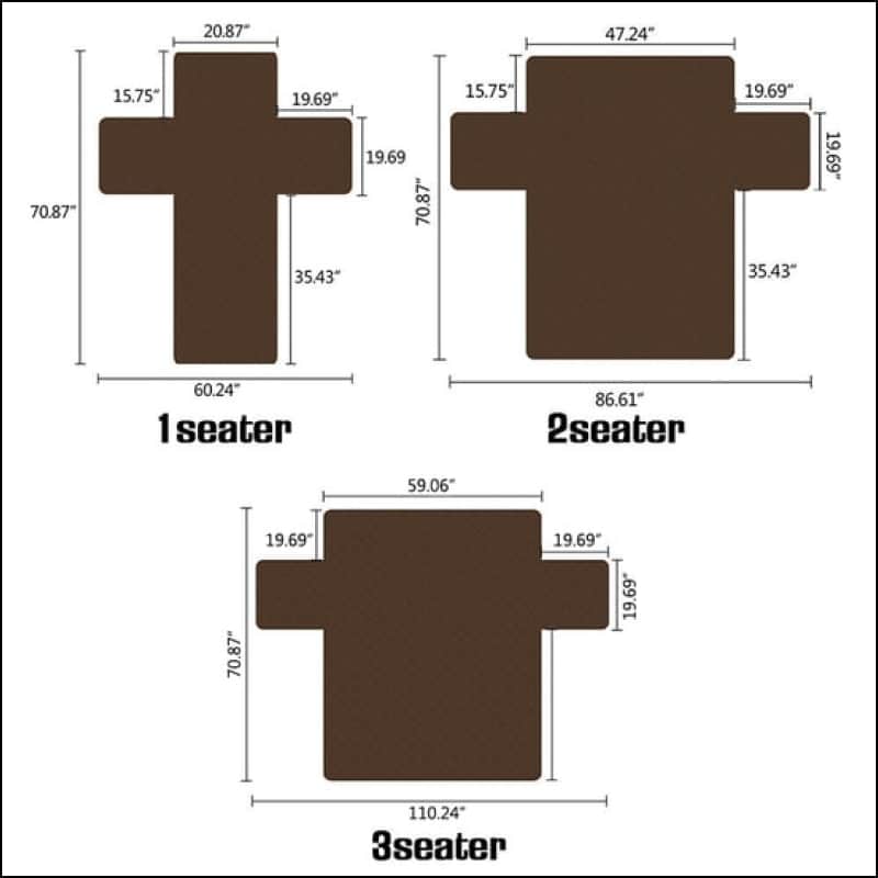 Quilted Cotton Sofa Cover - Runner Coat Copper Color All Sizes