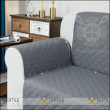 Quilted Cotton Sofa Cover - Runner Coat Gray All Sizes
