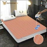 Terry Cotton Waterproof Mattress Protector - All Colors & Sizes Single 42X78 Inches / Red Stripes