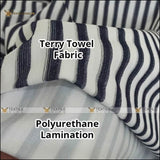 Terry Towel Waterproof Mattress Protector - Blue Stripes King Size