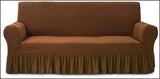 Turkish Stretchable Fitted Jacquard Sofa Cover - Copper All Sizes