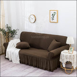 Turkish Stretchable Fitted Jacquard Sofa Cover - Dark Brown All Sizes