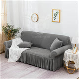 Turkish Stretchable Fitted Jacquard Sofa Cover - Light Gray All Sizes