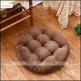 Velvet Round Floor Cushion-Ball Fiber Filled_1 Pair=2Pcs Gray