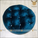 Velvet Round Floor Cushion-Ball Fiber Filled_1 Pair=2Pcs Zink