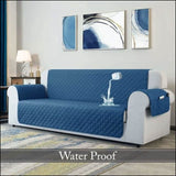 Waterproof Quilted Sofa Cover - All Colors & Sizes 1 Seater / Blue