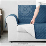 Waterproof Quilted Sofa Cover - Blue All Sizes