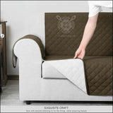 Waterproof Quilted Sofa Cover - Dark Brown All Sizes