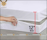 Waterproof Zipper Mattress Cover- All Sizes - 12 Inches Box