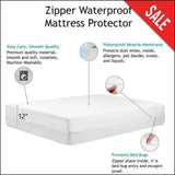 Waterproof Zipper Mattress Cover- All Sizes - 12 Inches Box