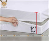 Waterproof Zipper Mattress Cover- All Sizes - 14 Inches Box