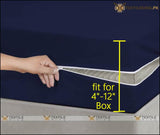 Waterproof Zipper Mattress Cover- Blue King Size - 4 to 12 Inches Box