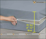 Waterproof Zipper Mattress Cover- King Size - 4 To 12 Inches Box All Colors (72X78 Inches) / Gray