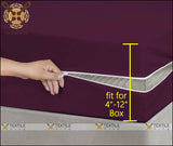 Waterproof Zipper Mattress Cover- Maroon King Size - 4 To 12 Inches Box