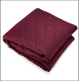 With Pockets Quilted Sofa Cover - Maroon Color All Sizes